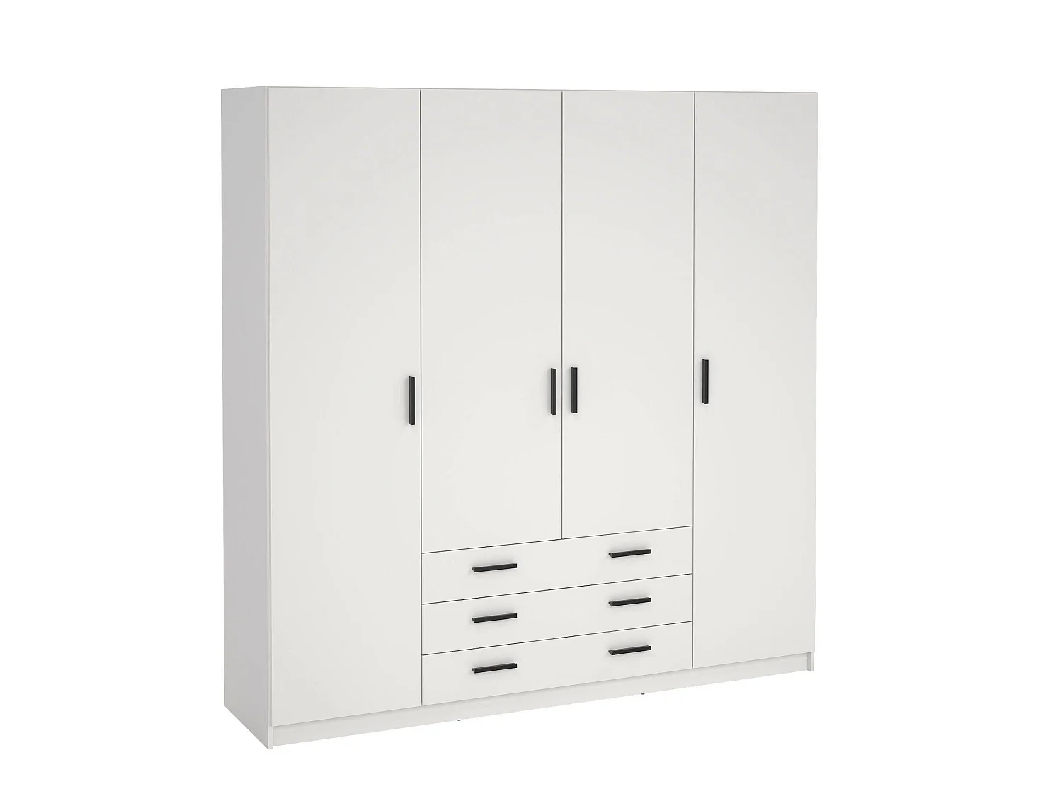 Grande Garde-robe Dserafin, Meubles de chambre, Penderie de plain-pied, Placard à vêtements, 196x50 h200 cm, Blanc