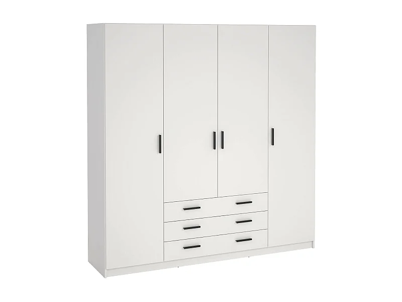 Gran Armario Dserafin, Muebles de dormitorio, Vestidor, Armario de ropa, 196x50 h200 cm, Blanco