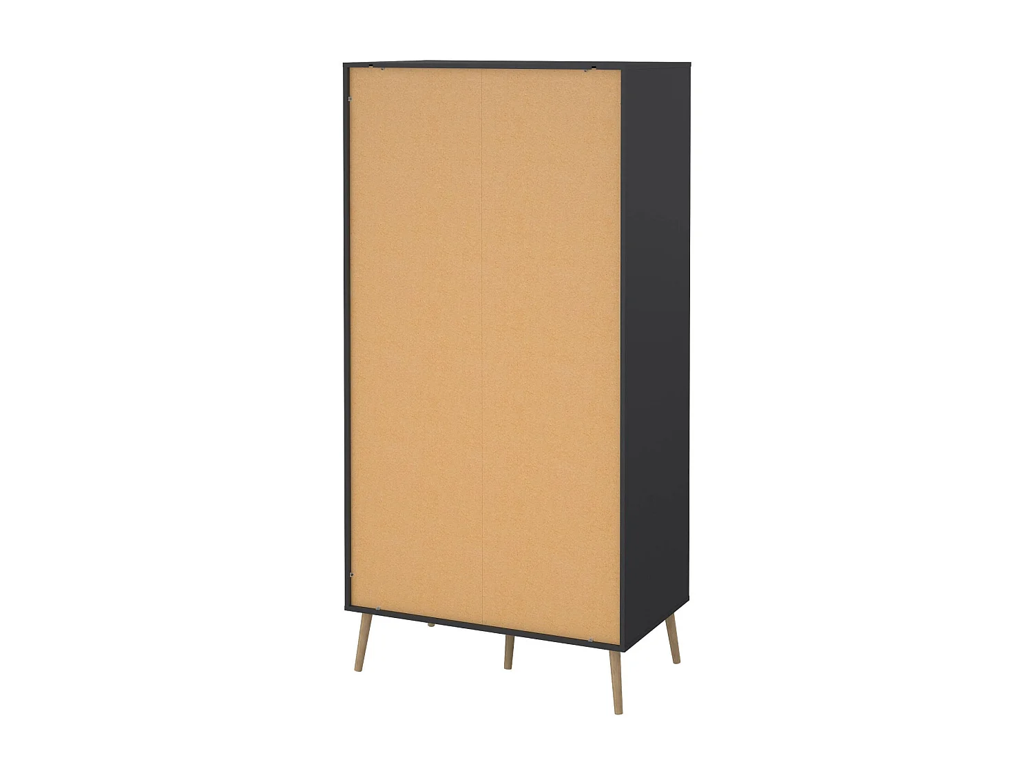 Garde-robe 2 portes Dscarp, Meubles de chambre, Penderie de plain-pied, Placard à vêtements, 99x58 h200 cm, Gris