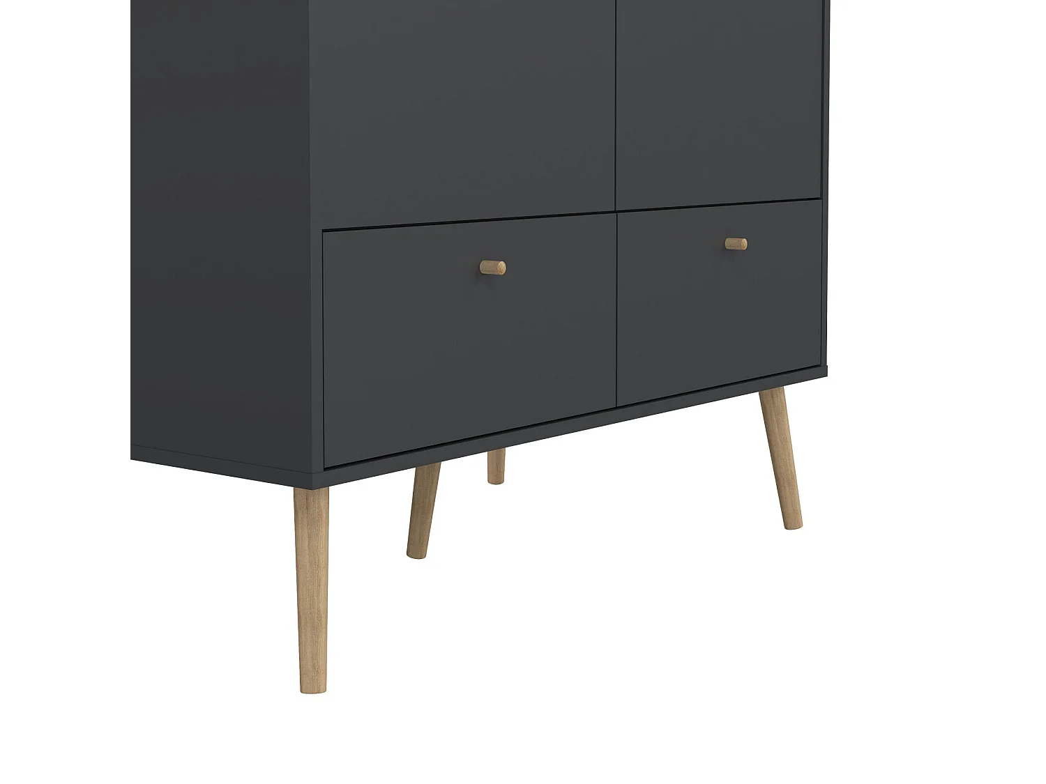 Garde-robe 2 portes Dscarp, Meubles de chambre, Penderie de plain-pied, Placard à vêtements, 99x58 h200 cm, Gris