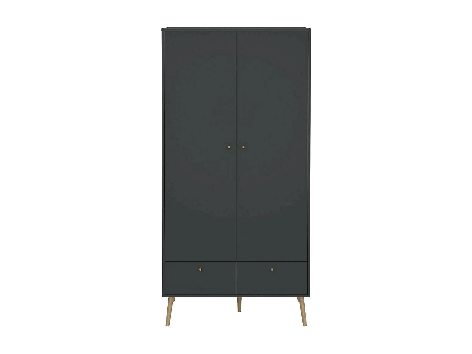 Garde-robe 2 portes Dscarp, Meubles de chambre, Penderie de plain-pied, Placard à vêtements, 99x58 h200 cm, Gris