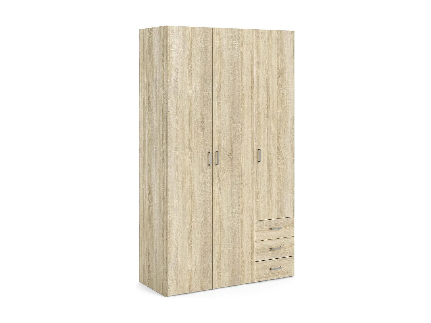 Garde-robe 3 portes Dsemplic, Meubles de chambre, Penderie de plain-pied, Placard à vêtements, 116x50 h200 cm, Chêne