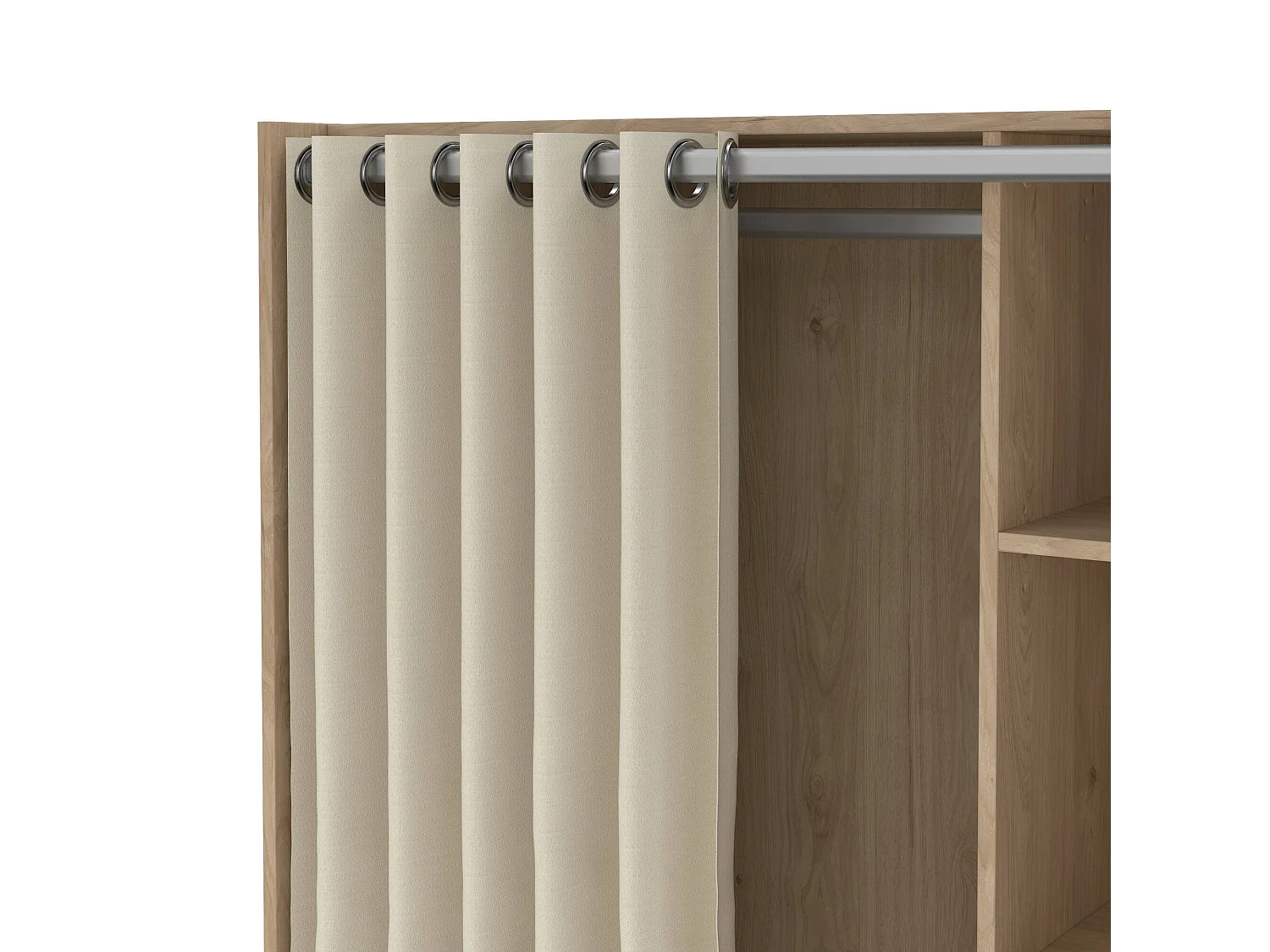 Grande Garde-robe Dseverin, Meubles de chambre, Penderie de plain-pied, Placard à vêtements, 105x48 h180 cm, Chêne clair et Beige