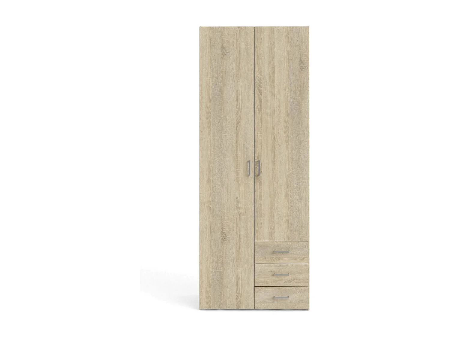 Garde-robe 2 portes Dscaratt, Meubles de chambre, Penderie de plain-pied, Placard à vêtements, 78x50 h200 cm, Chêne