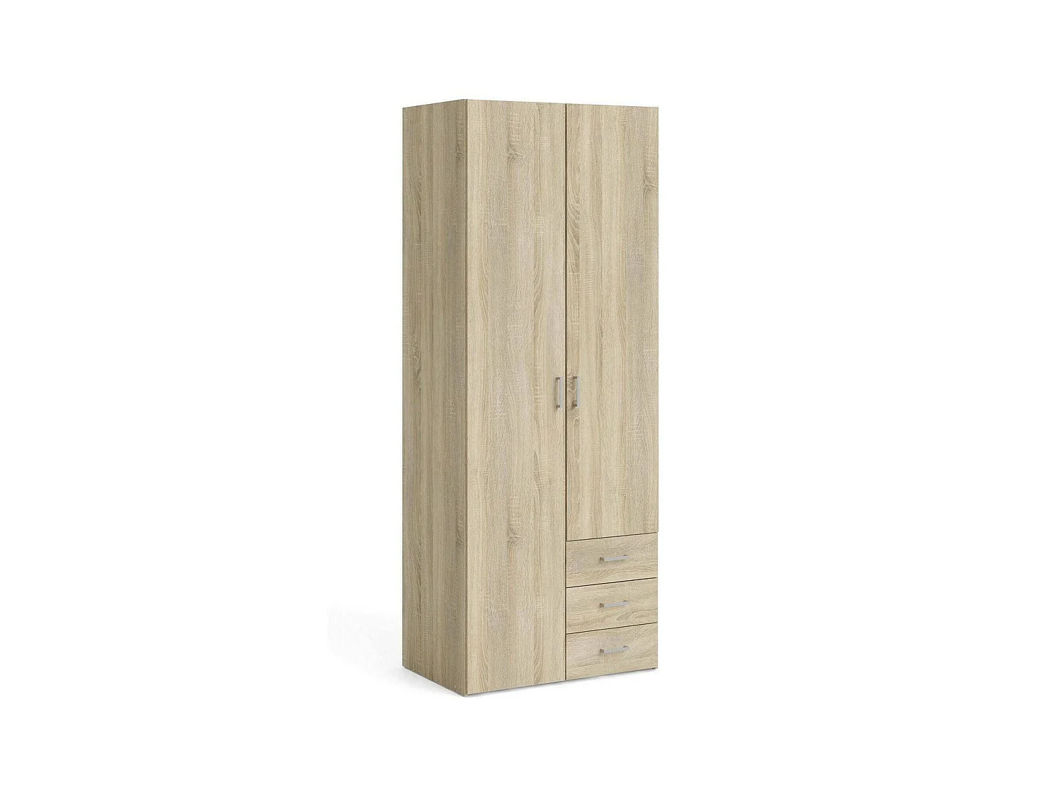 Armário Dscaratt 2 portas, Móveis de quarto, Armário, Armário, 78x50 h200 cm, Carvalho