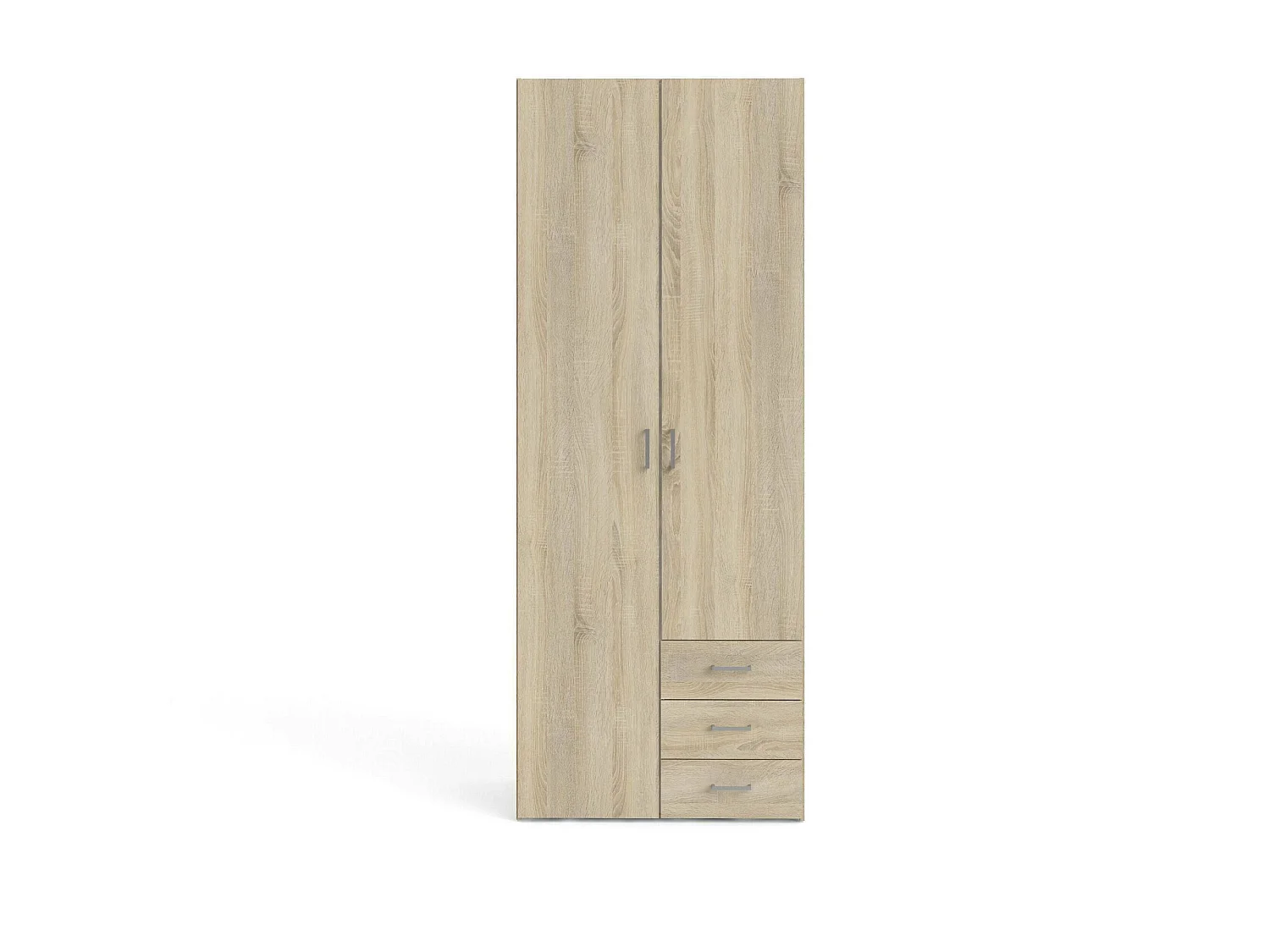 Armário Dscaratt 2 portas, Móveis de quarto, Armário, Armário, 78x50 h200 cm, Carvalho