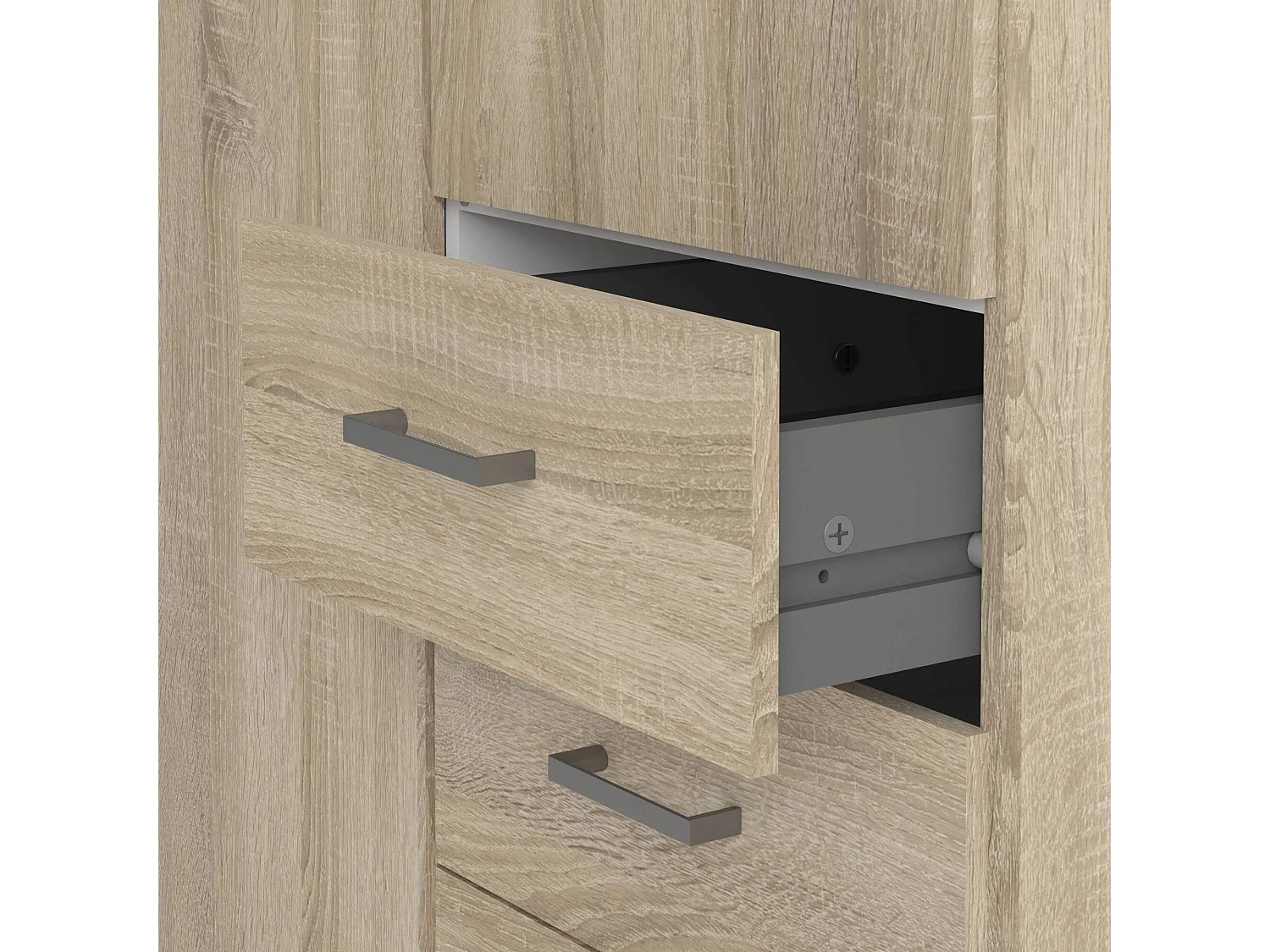 Armário Dscaratt 2 portas, Móveis de quarto, Armário, Armário, 78x50 h200 cm, Carvalho