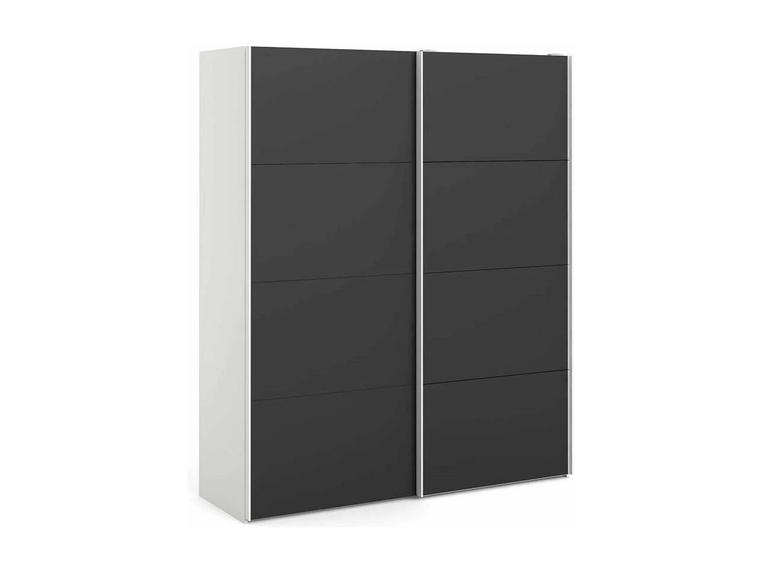 Garde-robe 2 portes Paeng, Meubles de chambre, Penderie de plain-pied, Placard à vêtements, 182x61 h220 cm, Blanc et Noir