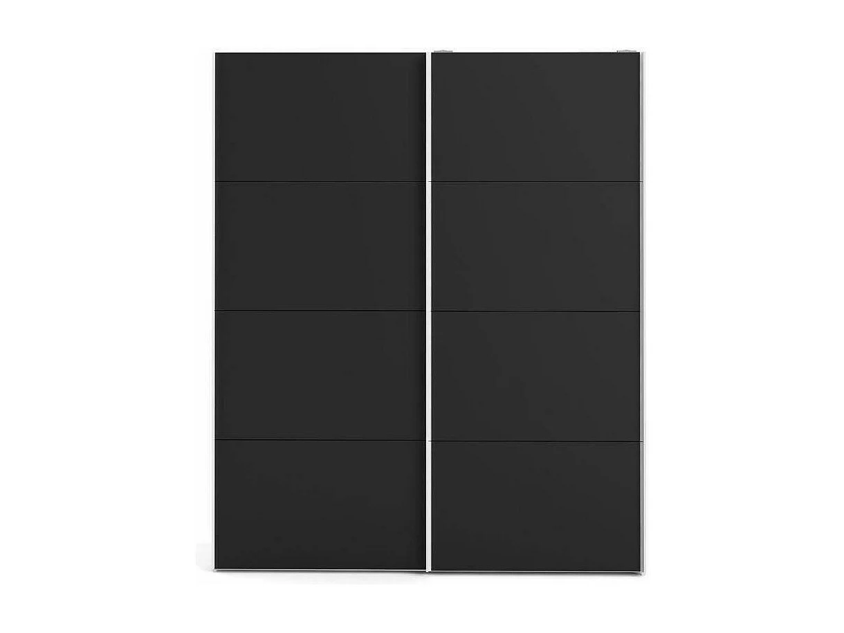 Garde-robe 2 portes Paeng, Meubles de chambre, Penderie de plain-pied, Placard à vêtements, 182x61 h220 cm, Blanc et Noir
