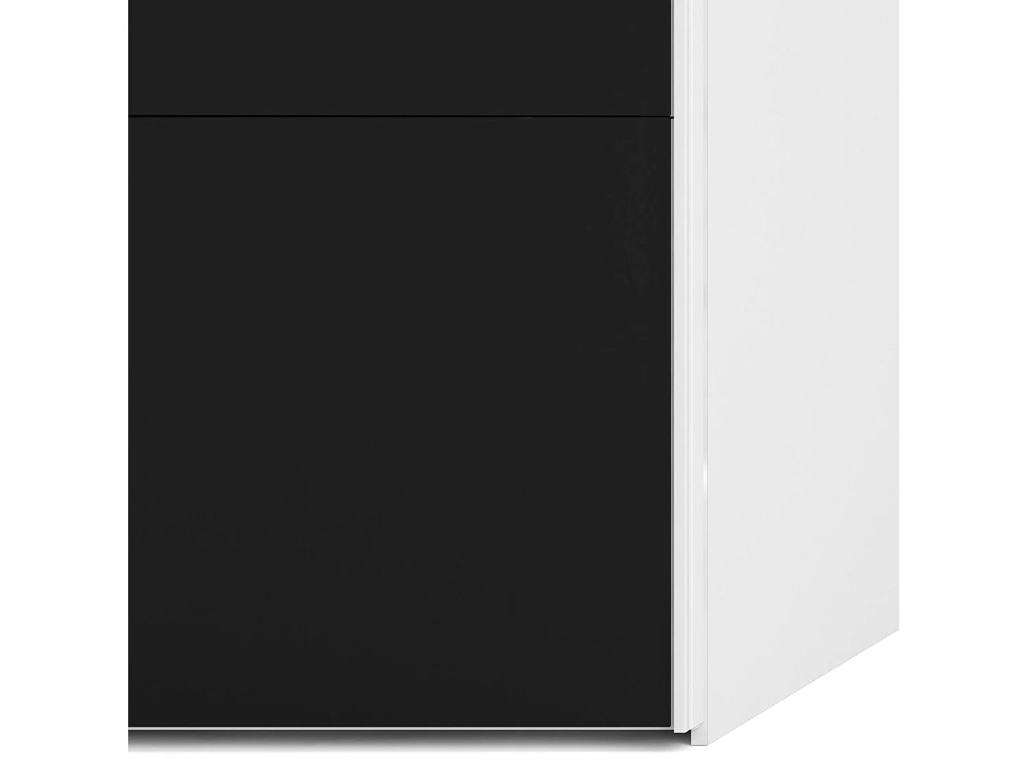 Garde-robe 2 portes Paeng, Meubles de chambre, Penderie de plain-pied, Placard à vêtements, 182x61 h220 cm, Blanc et Noir
