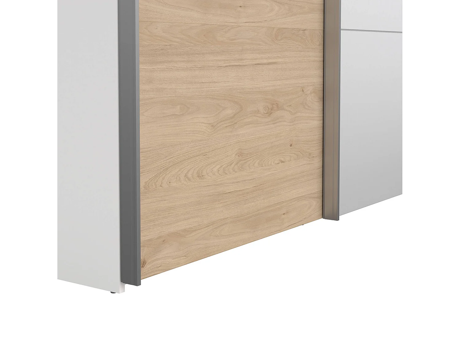 Garde-robe 2 portes Dspur, Meubles de chambre, Penderie de plain-pied, Placard à vêtements, 150x61 h200 cm, Blanc et Chêne clair