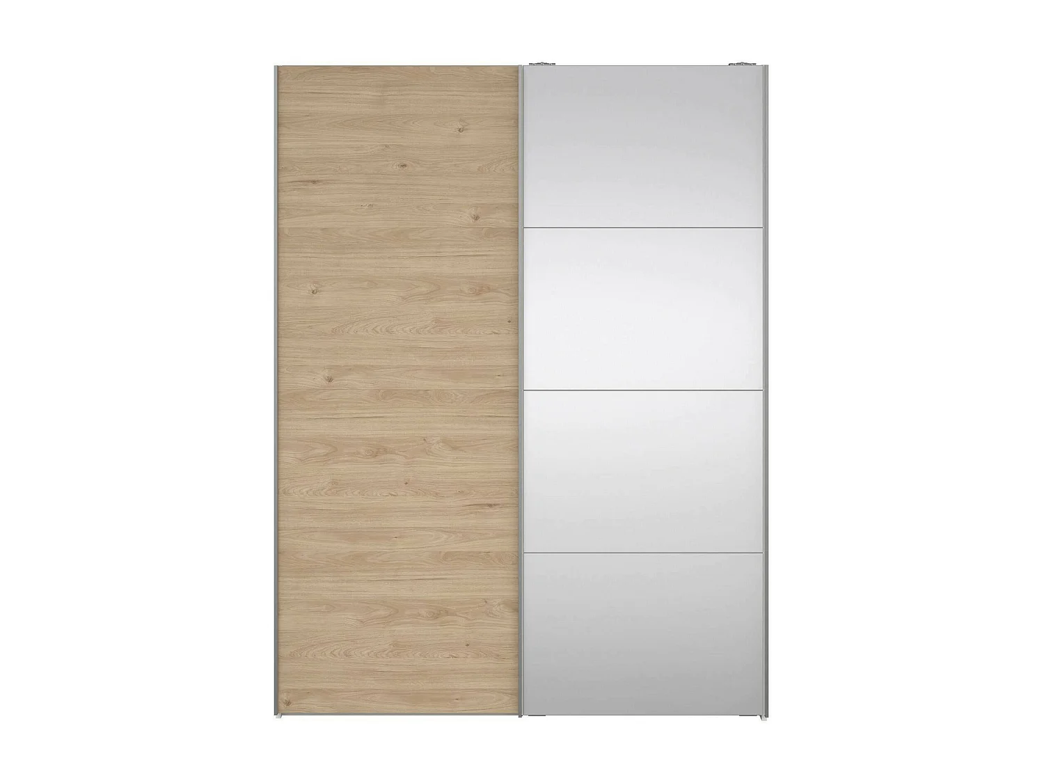 Garde-robe 2 portes Dspur, Meubles de chambre, Penderie de plain-pied, Placard à vêtements, 150x61 h200 cm, Blanc et Chêne clair