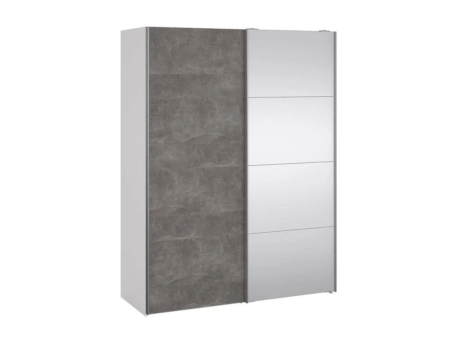Garde-robe 2 portes Dspur, Meubles de chambre, Penderie de plain-pied, Placard à vêtements, 150x61 h200 cm, Blanc et gris
