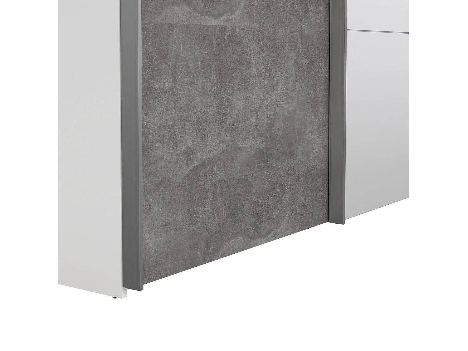 Garde-robe 2 portes Dspur, Meubles de chambre, Penderie de plain-pied, Placard à vêtements, 150x61 h200 cm, Blanc et gris
