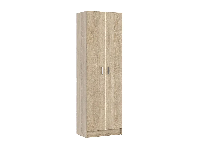Armoire polyvalente Dimarc, Armoire auxiliaire avec 2 portes, Armoire à chaussures moderne, Étagère à chaussures verticale, 59x37h180 cm, Chêne