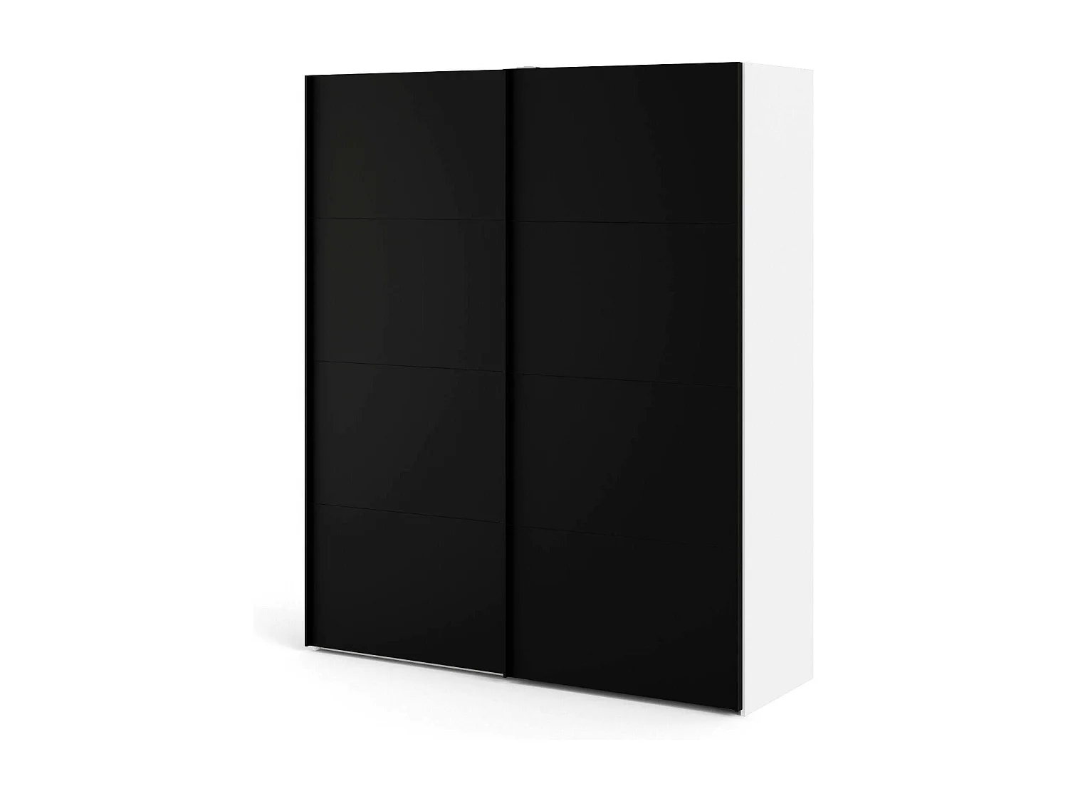 Garde-robe 2 portes Portlouis, Meubles de chambre, Penderie de plain-pied, Placard à vêtements, 182x62 h220 cm, Noir et Blanc