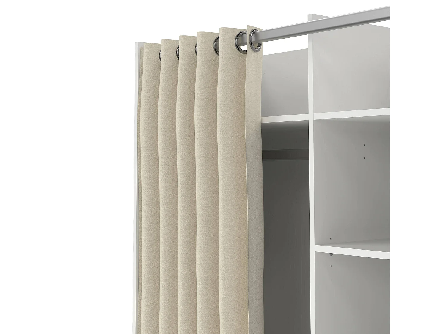Guardaroba Grande Alfango, 5 Ripiani, 48.25x160h cm Bianco, Armadio Camera da Letto