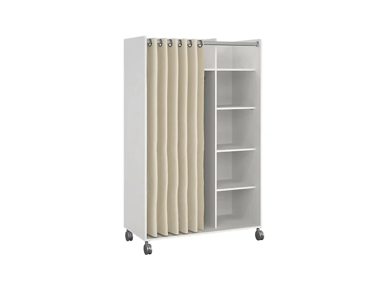 Grande Garde-robe Dsesi, Meubles de chambre, Penderie de plain-pied, Placard à vêtements, 100x48 h160 cm, Blanc