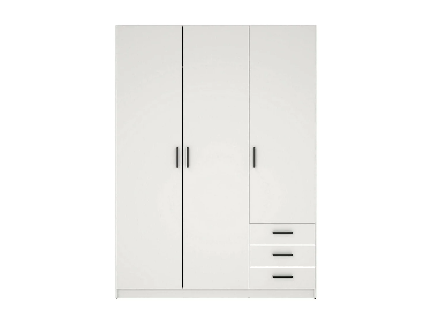 Garde-robe 3 portes Dsenk, Meubles de chambre, Penderie de plain-pied, Placard à vêtements, 147x50 h200 cm, Blanc