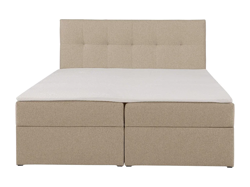 Boxspringbett toronto - 160x200 cm latte herbi 55 - webstoff bettkasten