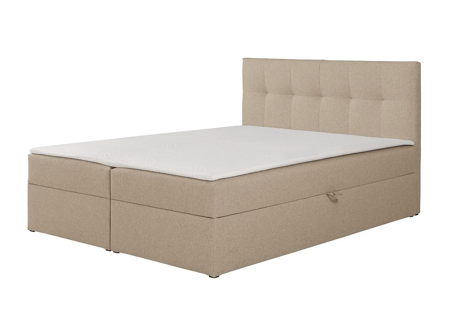 Boxspringbett toronto - 160x200 cm latte herbi 55 - webstoff bettkasten