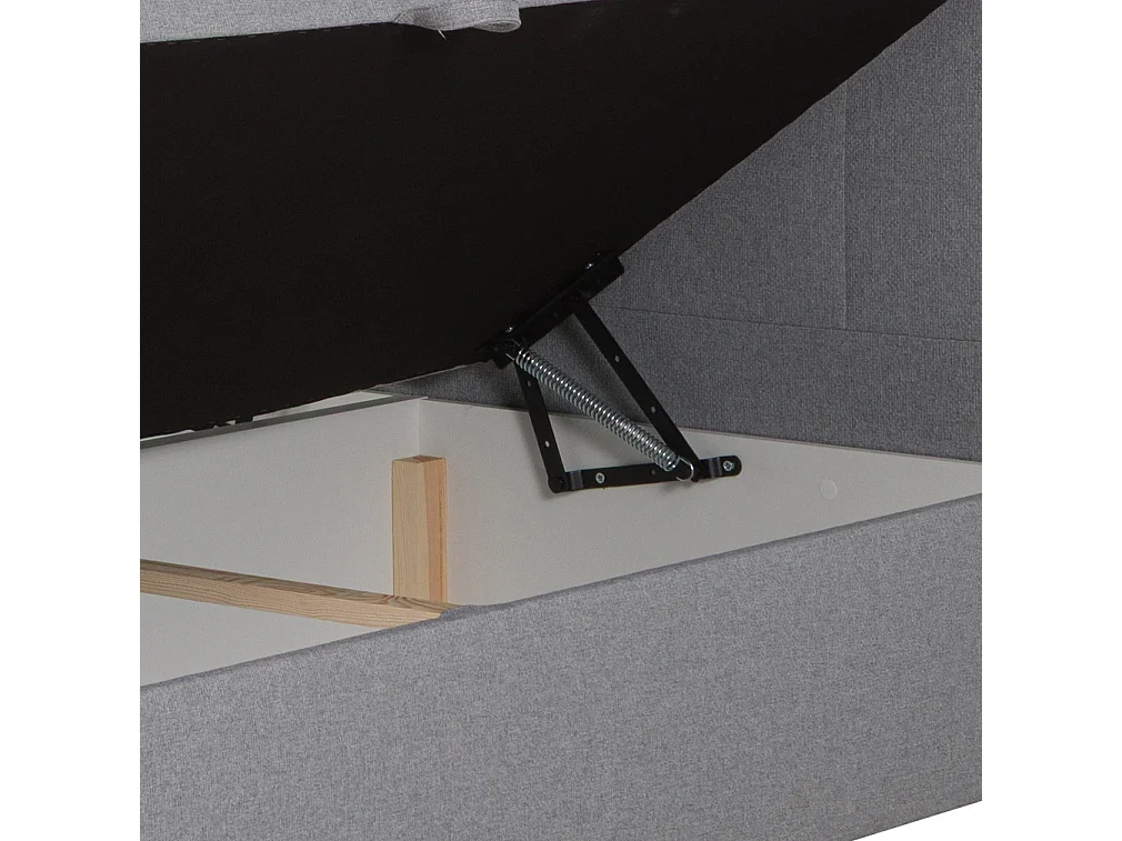 Boxspringbett toronto - 160x200 cm dunkelgrau herbi 30 - webstoff bettkasten