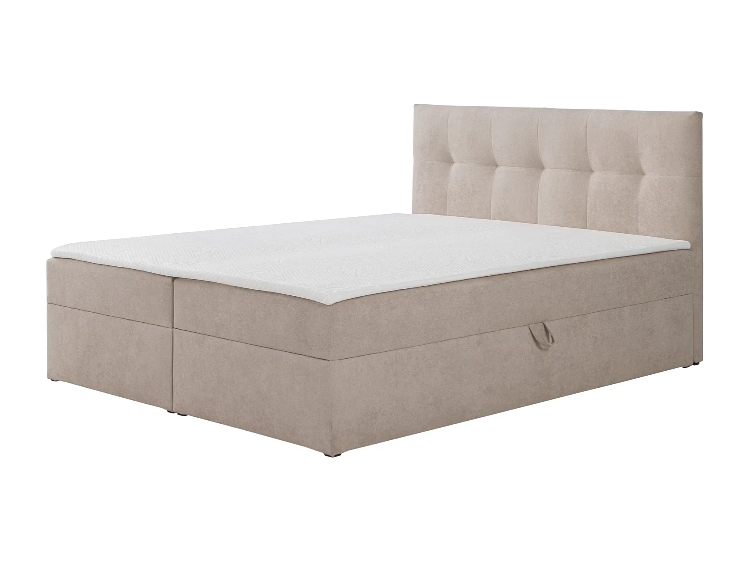Boxspring toronto - 180x200 cm lichtbeige gerra 15 - bouclé tweepersoons