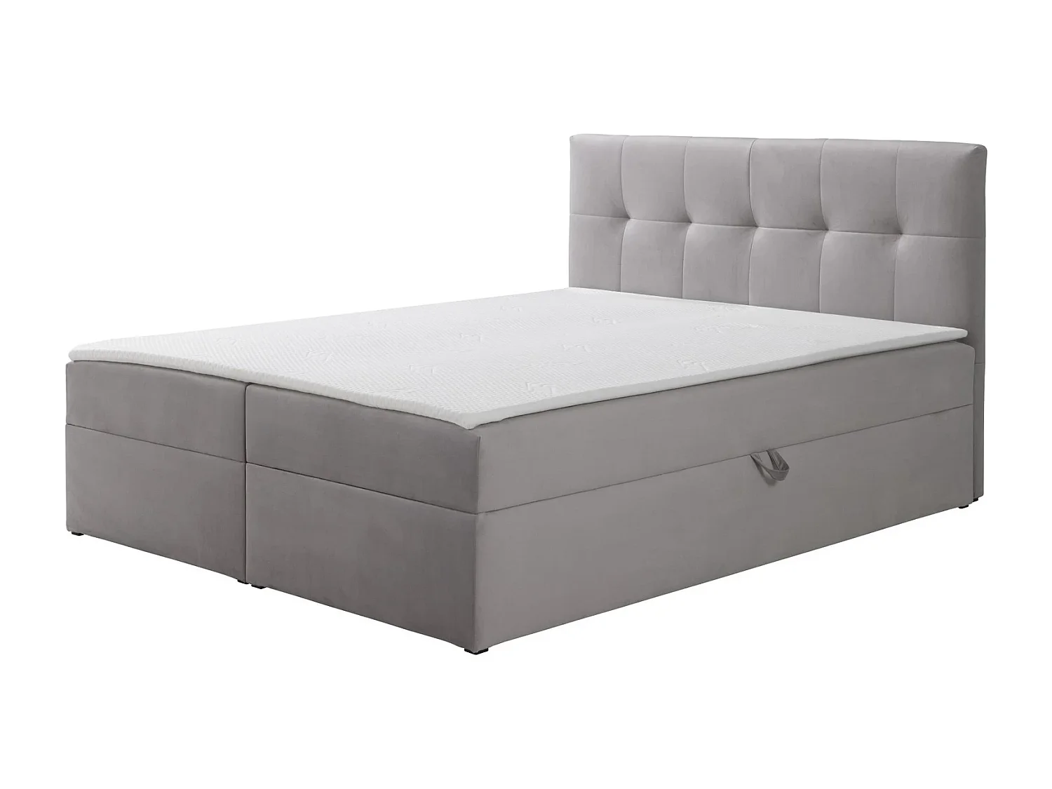 Boxspringbett toronto - 160x200 cm grau amor velvet 4318 - bettkasten