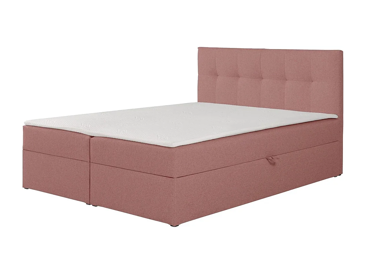Boxspringbett toronto - 180x200 cm rosa herbi 70 - webstoff bettkasten