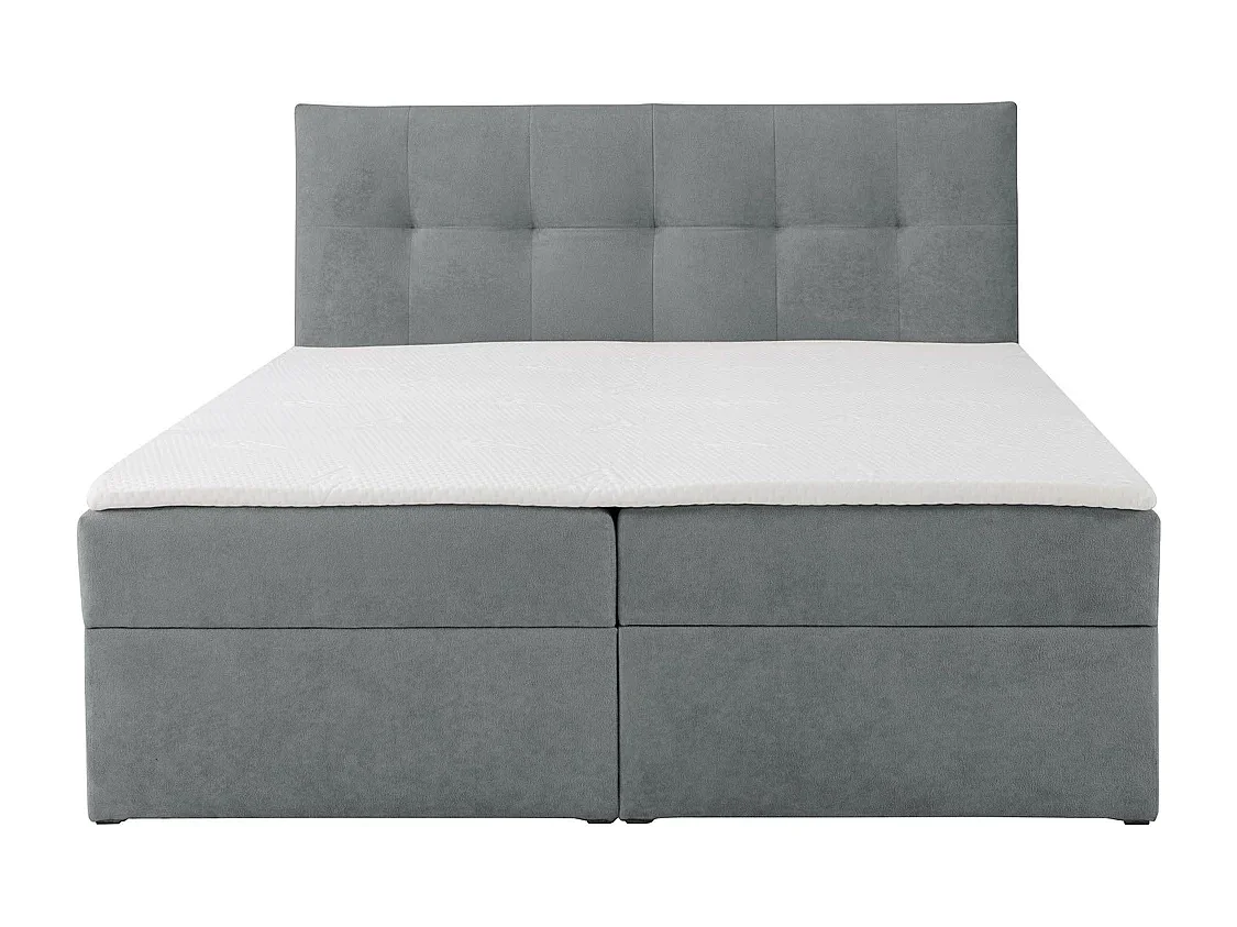 Boxspring toronto - 180x200 cm asgrijs gerra 70 - bouclé tweepersoons