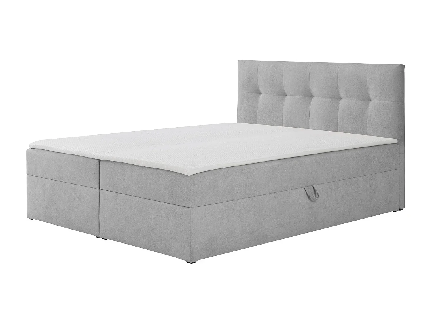 Boxspringbett toronto - 160x200 cm grau gerra 65 - bouclé bettkasten