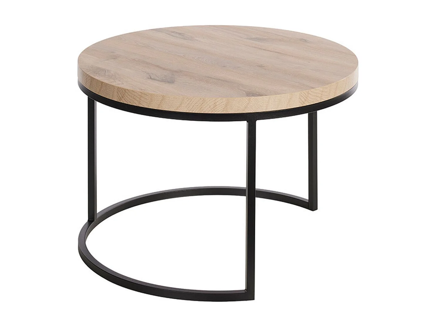 CANYON - Table Basse Gigogne Aspect Bois finition Canyon Piètement Métal Noir