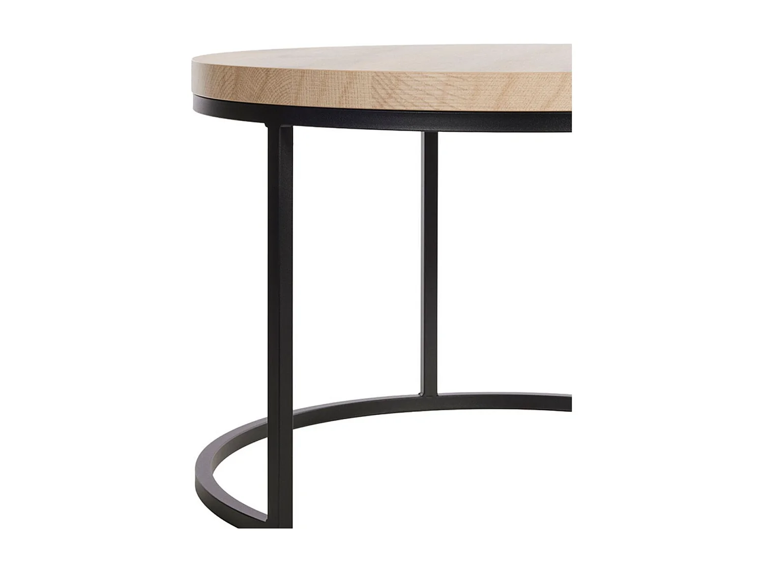 CANYON - Table Basse Gigogne Aspect Bois finition Canyon Piètement Métal Noir