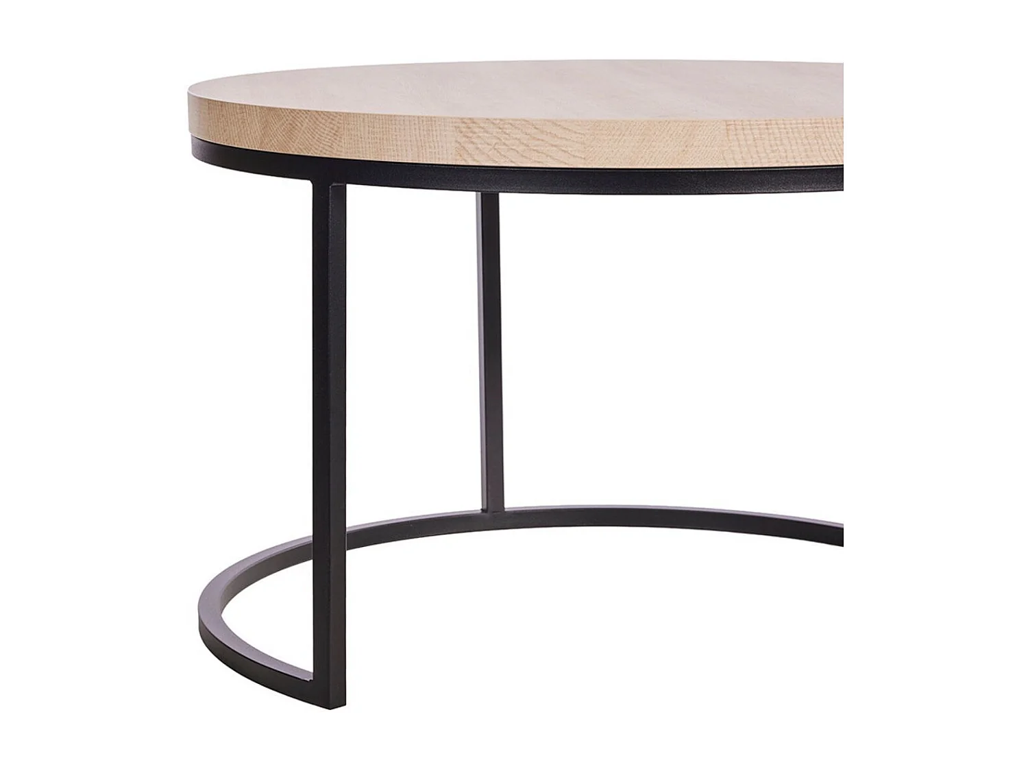 CANYON - Table Basse Gigogne Aspect Bois finition Canyon Piètement Métal Noir