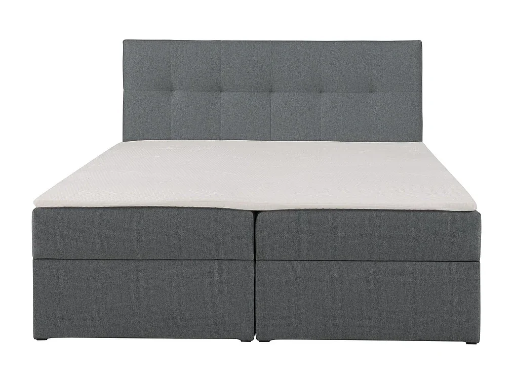 Boxspring toronto - 140x200 cm donkergrijs herbi 30 - geweven tweepersoons