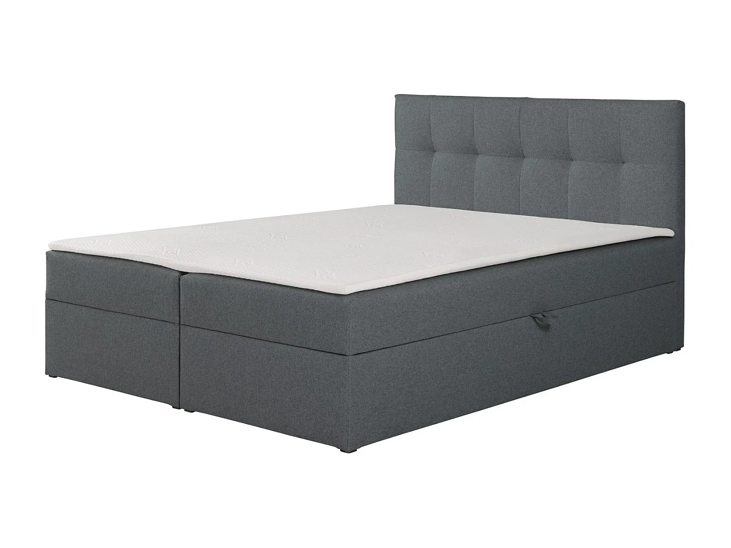 Boxspring toronto - 140x200 cm donkergrijs herbi 30 - geweven tweepersoons