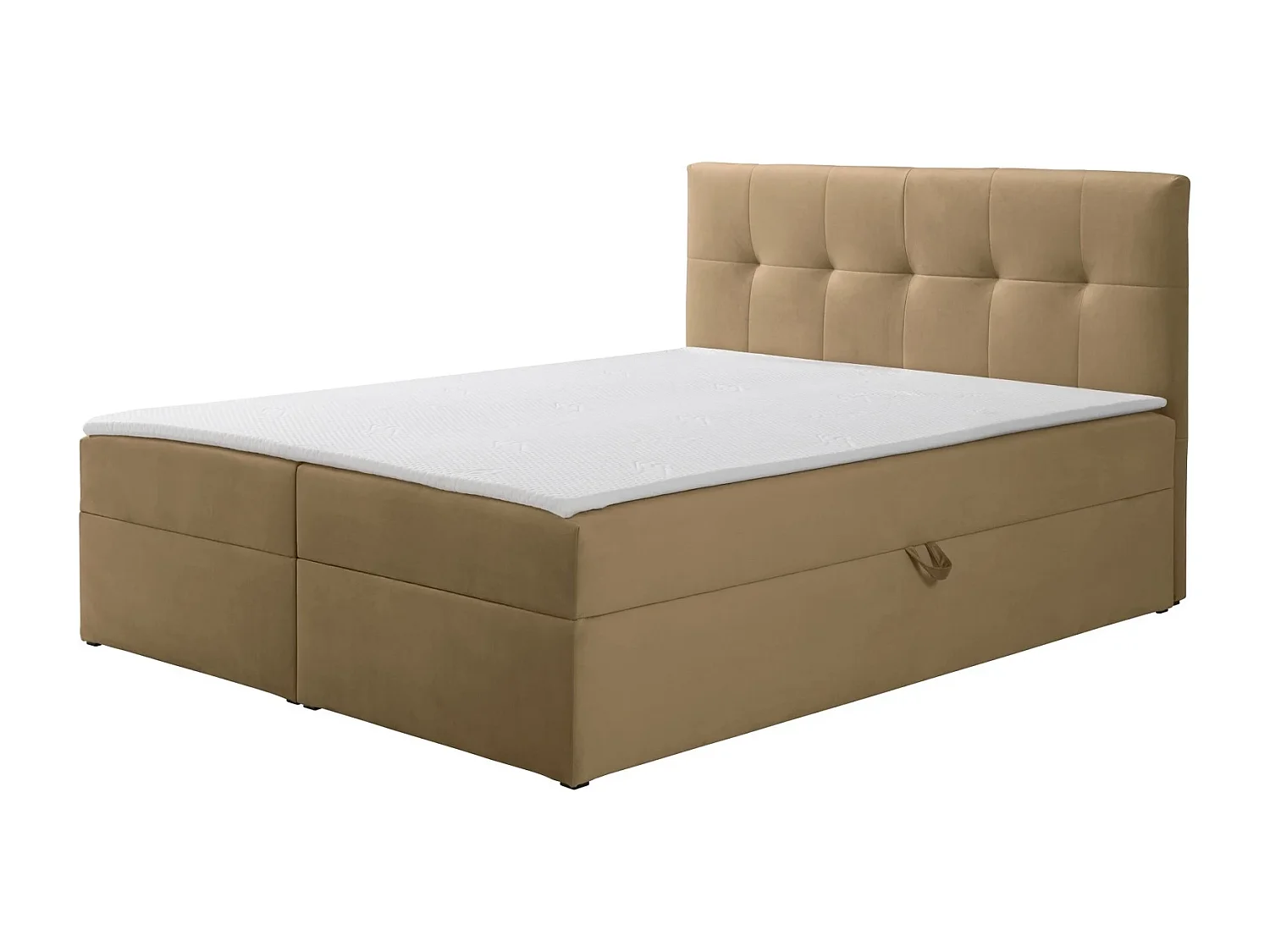 Boxspringbett toronto - 160x200 cm hellbraun amor velvet 4302 - bettkasten