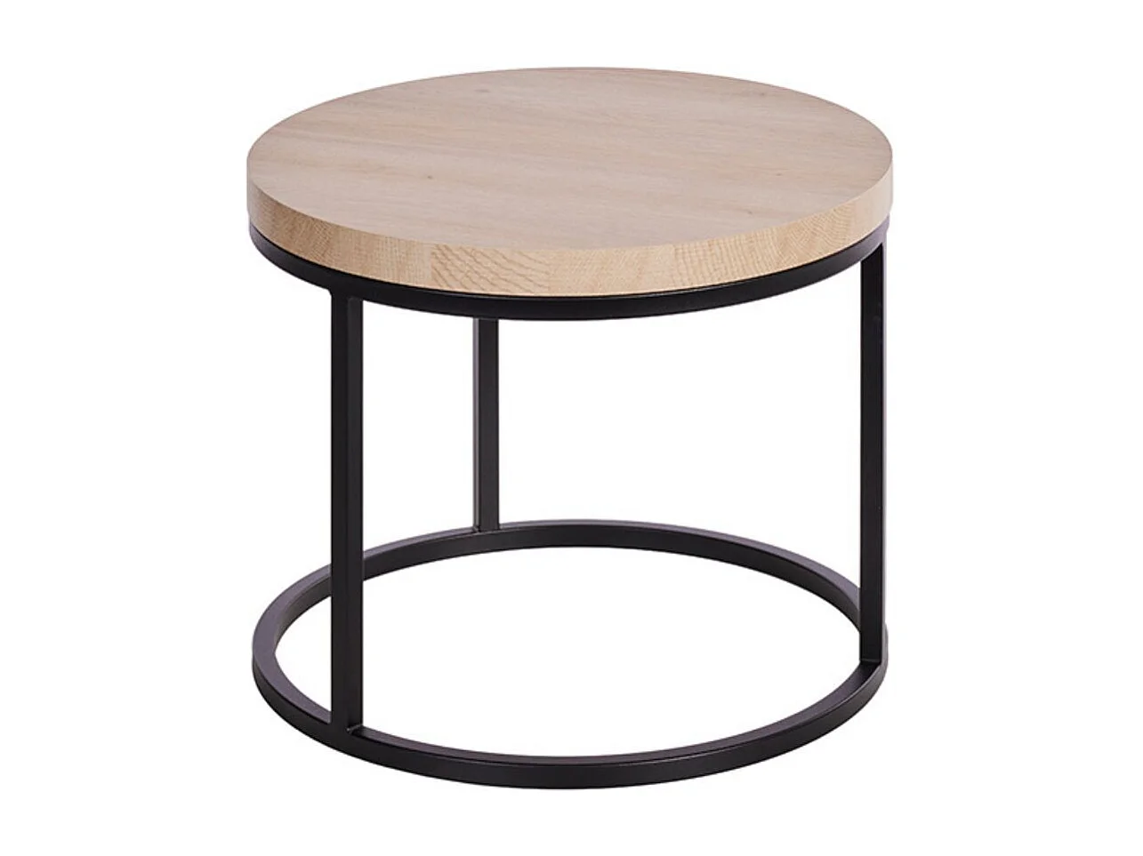 Table Basse Gigogne Aspect Bois finition Urban Oak Piètement Métal Noir - BRIDGE