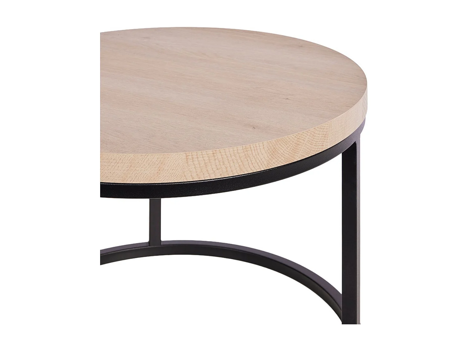 Table Basse Gigogne Aspect Bois finition Urban Oak Piètement Métal Noir - BRIDGE