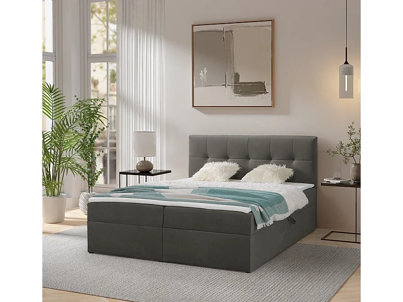 Boxspring toronto - 180x200 cm donkergrijs amor velvet 4338 - tweepersoons