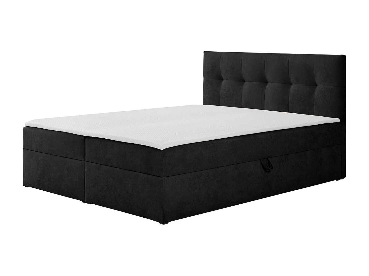 Boxspringbett toronto - 160x200 cm schwarz gerra 75 - bouclé bettkasten