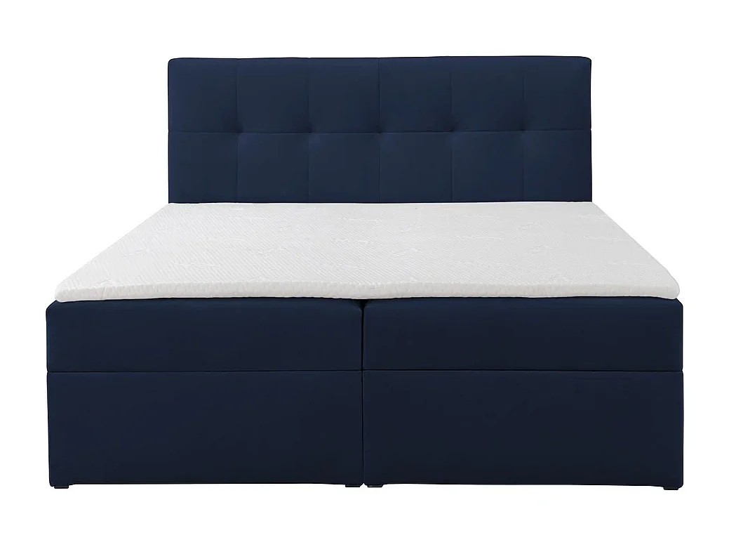 Lit continental toronto - 140x200 cm bleu marine amor velvet 4314 - lit coffre