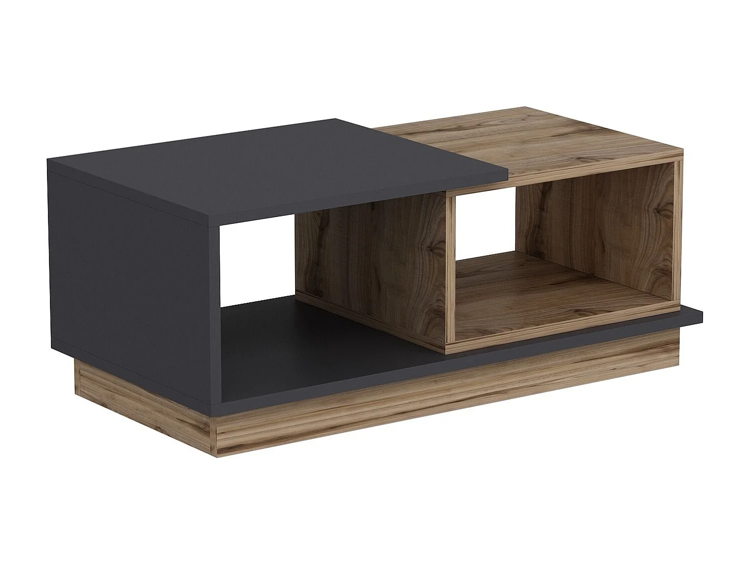 Table basse Ophilia L90xP45cm Chêne et Anthracite