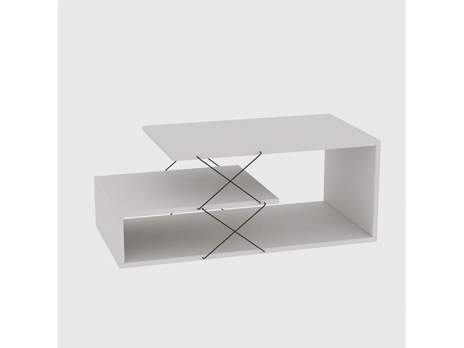 Table basse en bois "Cayenne" - 100 x 50 x 40 cm - Blanc