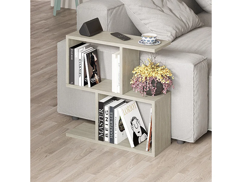 Table basse design Mery L60xH60cm Effet travertin beige