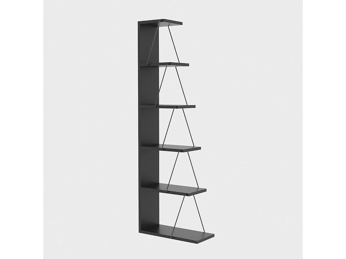 Melinos Holzregal Anthrazit 50x22x150 cm, 5 Regalböden, modernes und robustes Design