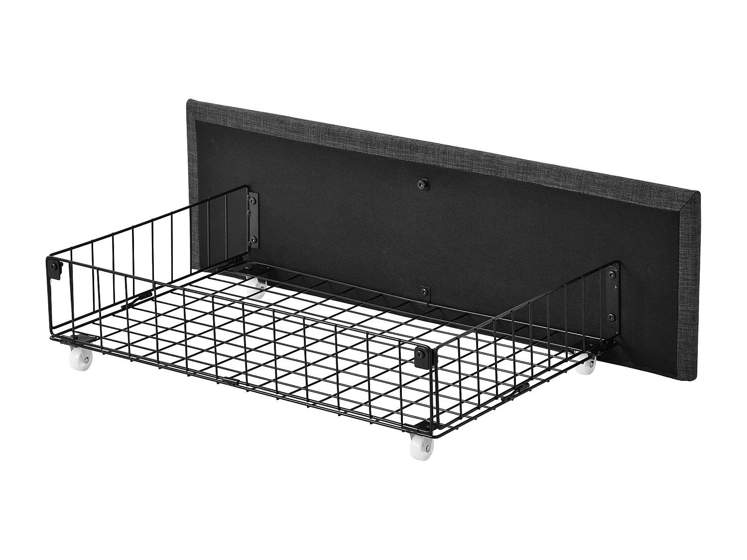 Lit rembourré double 140x200 cm, 4 tiroirs, tête réglable, matelas à ressorts, cadre métal, lin gris, sommier inclus