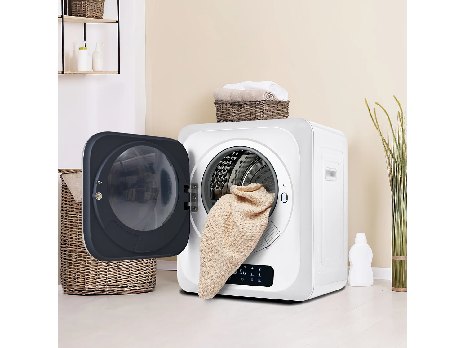 Asciugatrice 3 kg con 6 funzioni - Protezione surriscaldamento - Bianco