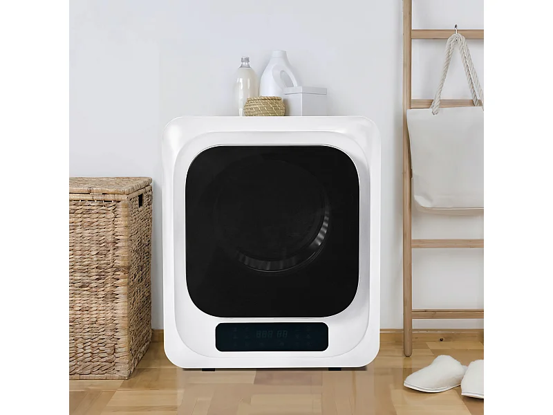 Sèche-linge de 3 kg avec 6 fonctions - Protection contre la surchauffe - Blanc