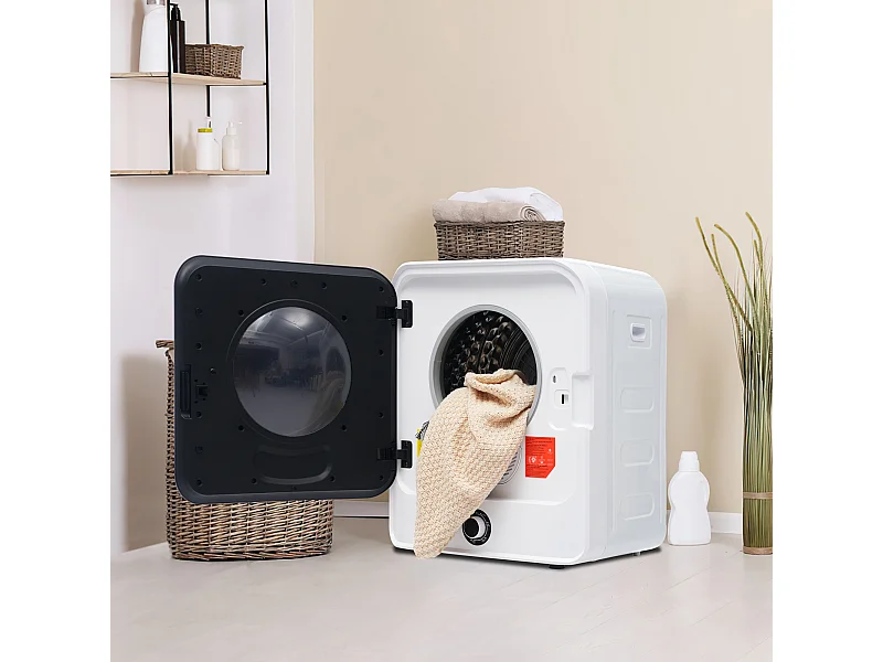 Sèche-linge de 3 kg avec 5 programmes et filtration multiple - Blanc et noir